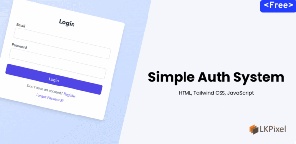 Simple Auth System HTML